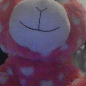 Valentines bear with white hearts. {Recommended for ages 2 & up.}